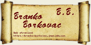 Branko Borkovac vizit kartica